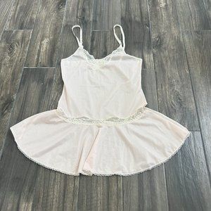 rosalie vintage slip light pink floral size medium semi sheer